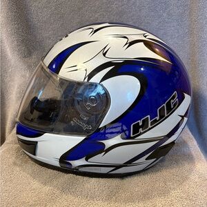 HJC Blue/White Motorcycle Helmet, Sz XL